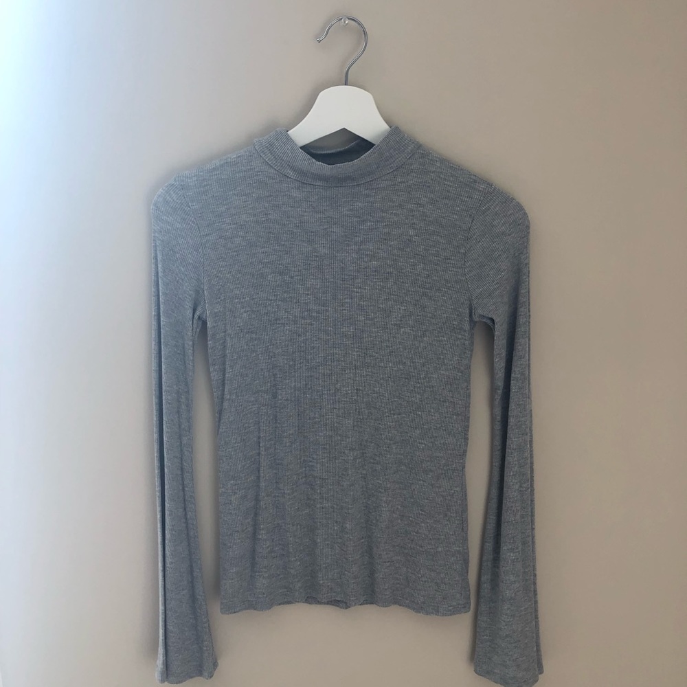 A&F Roll Neck Flare Sleeve Top